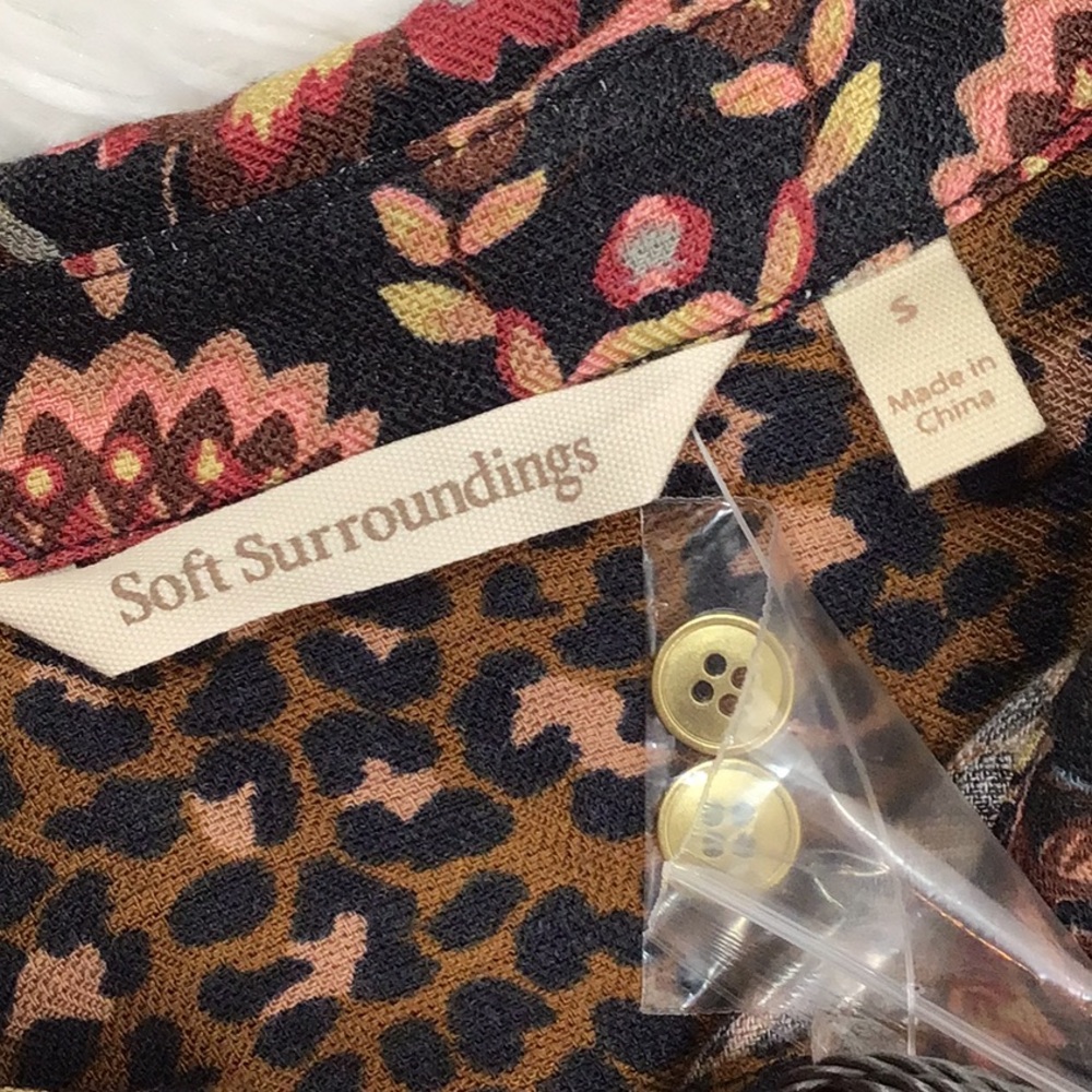 Soft Surroundings mixed pattern button tunic blouse S NWT - Picture 7 of 11
